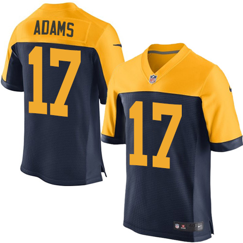 Men's Elite Davante Adams Nike Jersey Navy Blue Alternate - #17 NFL Green Bay Packers